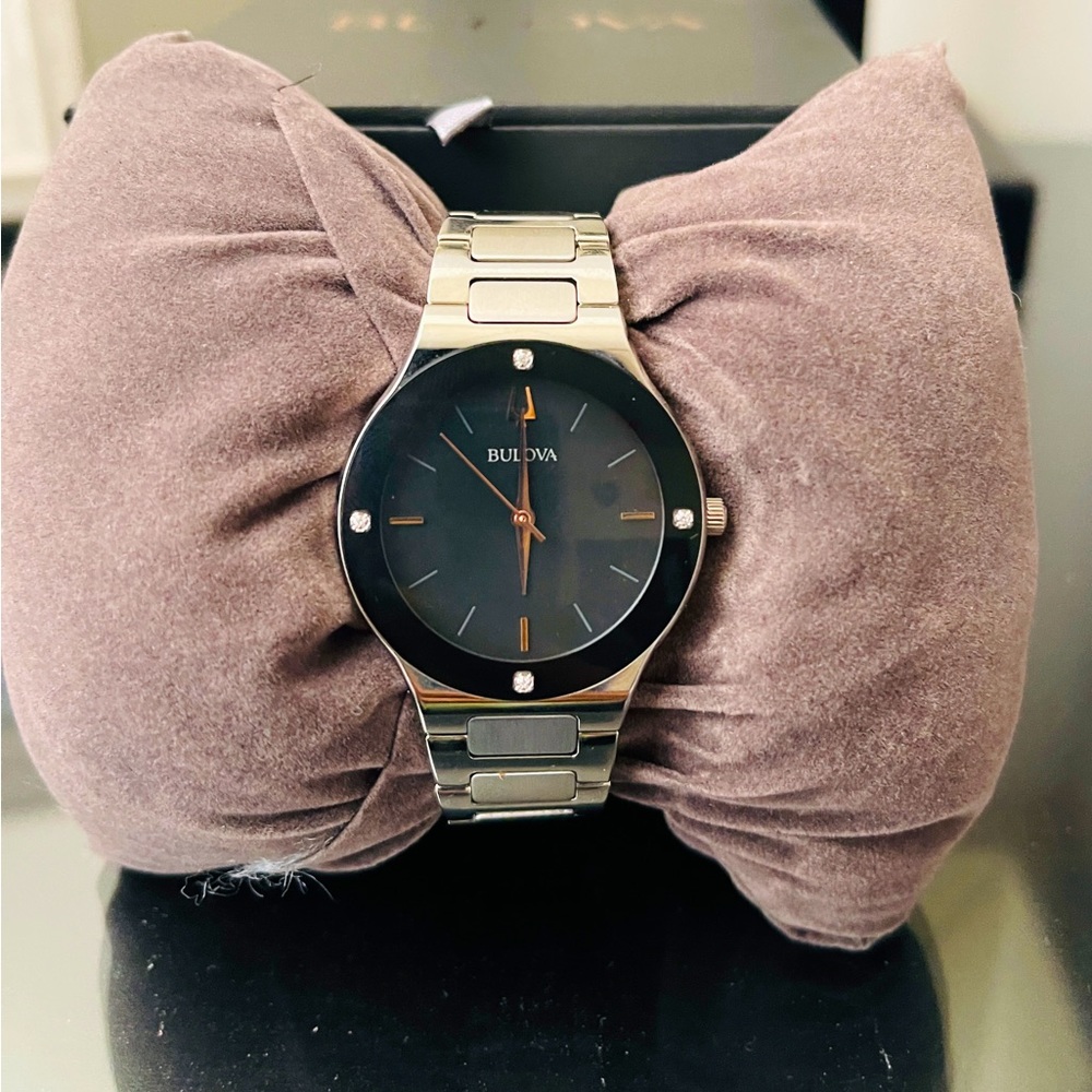 Bulova Millennia Black Mother of Pearl Dial Stainless Women's